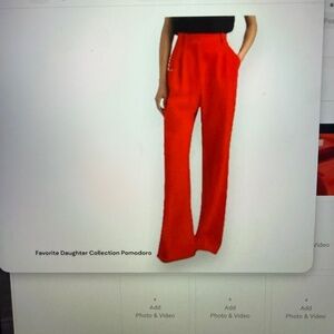 Favorite Daughter Red Wide Leg Slacks Size 0